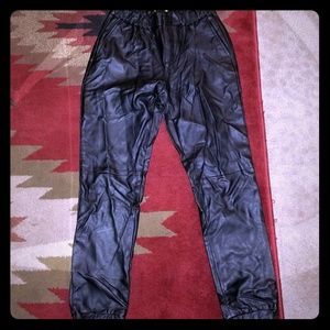 Calvin Klein black soft leather pants